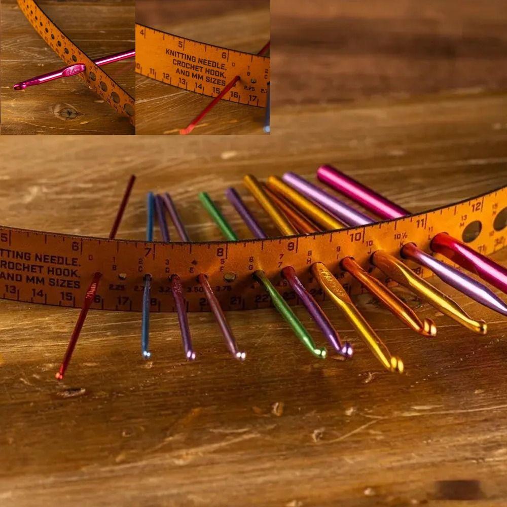 Stitch Markers Storage 7-in-1 Leather Measuring Tool Multifunctional Knitting Sewing Tools