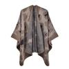 European and American Style Women's Scarf Fashion Leopard Shawl Autumn and Winter Pashmina Large Split Cape Thicken Warm Cloak