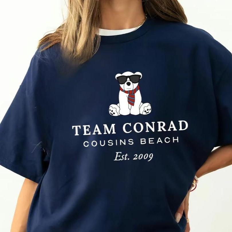 

Team Conrad Junior Mint Bear Cousins Beach Est 2009 Graphic T Shirts The Summer I Turned Pretty 3 Movie Women Unisex Cotton Shirt 4XL