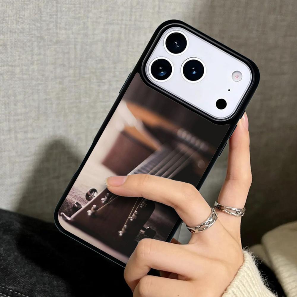 Hülle Case für iPhone 17 Air 16 Pro Max 15 Plus 11 13 Mini 14 12 Rückseite Handyhülle Musik Gitarre