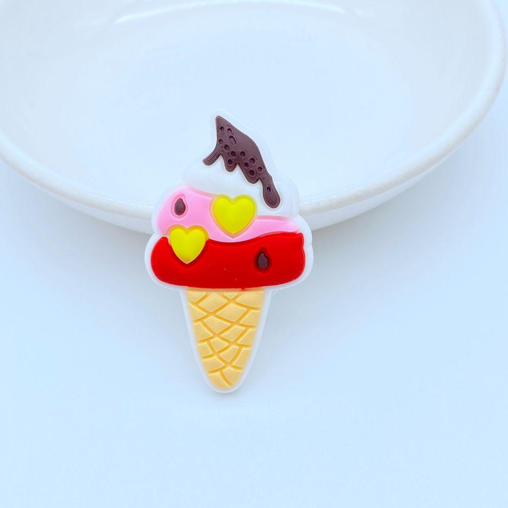 10/20 Stück Niedliche Eiscreme-Serie PVC Flexibler Kleber Flache Rückseite DIY Scrapbooking Verzierung Handy Basteldekoration Schreibwaren