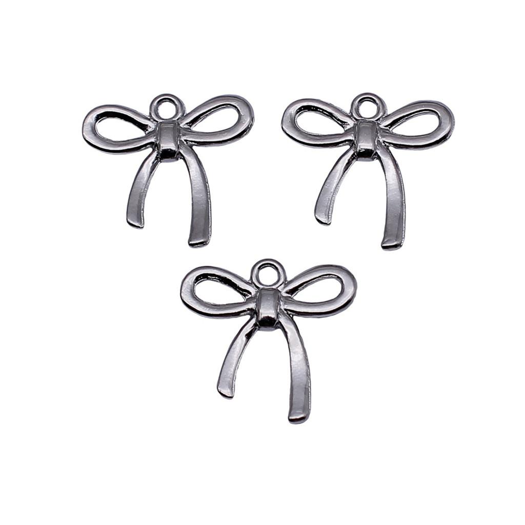 Pendants Bow With Crown Charms For Princess Themed Jewelry Making Alloy