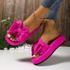 New Women Bow Summer Sandals Slipper Indoor Outdoor Beach Shoes Summer Women's Shoes Flip Flops On The Platform