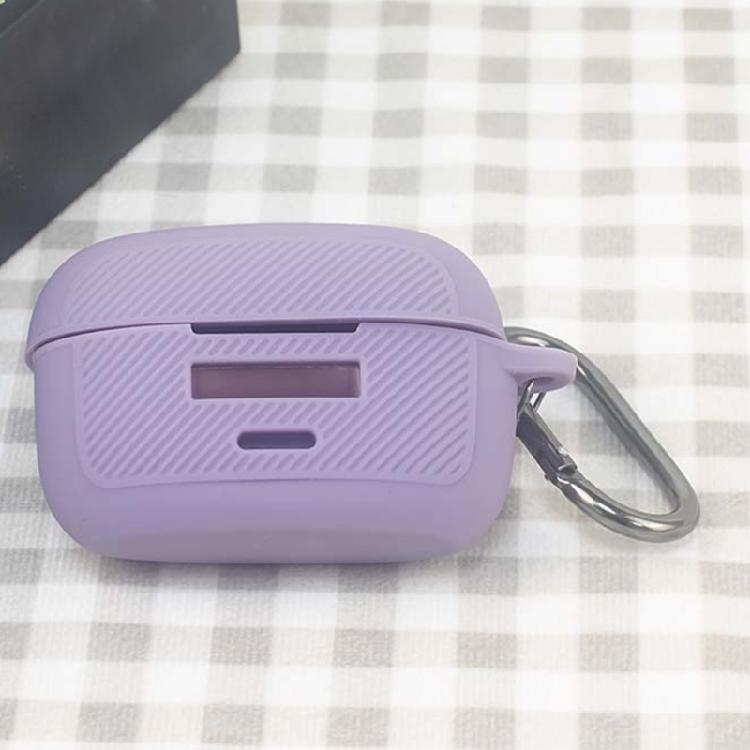 Silicone Charging Case Cover with Grip Texture, Carabiner Carry, and Easy Cable Access for Everyday Clip On Earbuds Travel and Storage Use