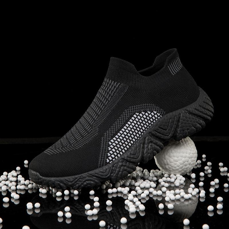 Supply Large Size Fly-woven Sports Shoes Women's Lightweight Soft-soled Popcorn Casual Shoes One-pedal Flat Shoes