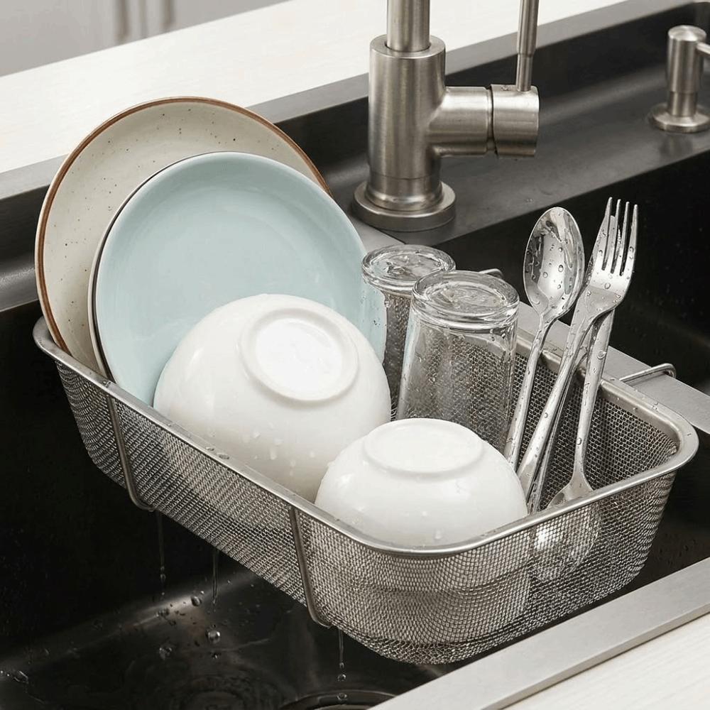 Thickened Kitchen Sink Drain Basket Stainless Steel Utensil Organizer Kitchen