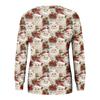 Women's Fashionable Casual Long-sleeved Retro Christmas Snowman Print Round Neck Top