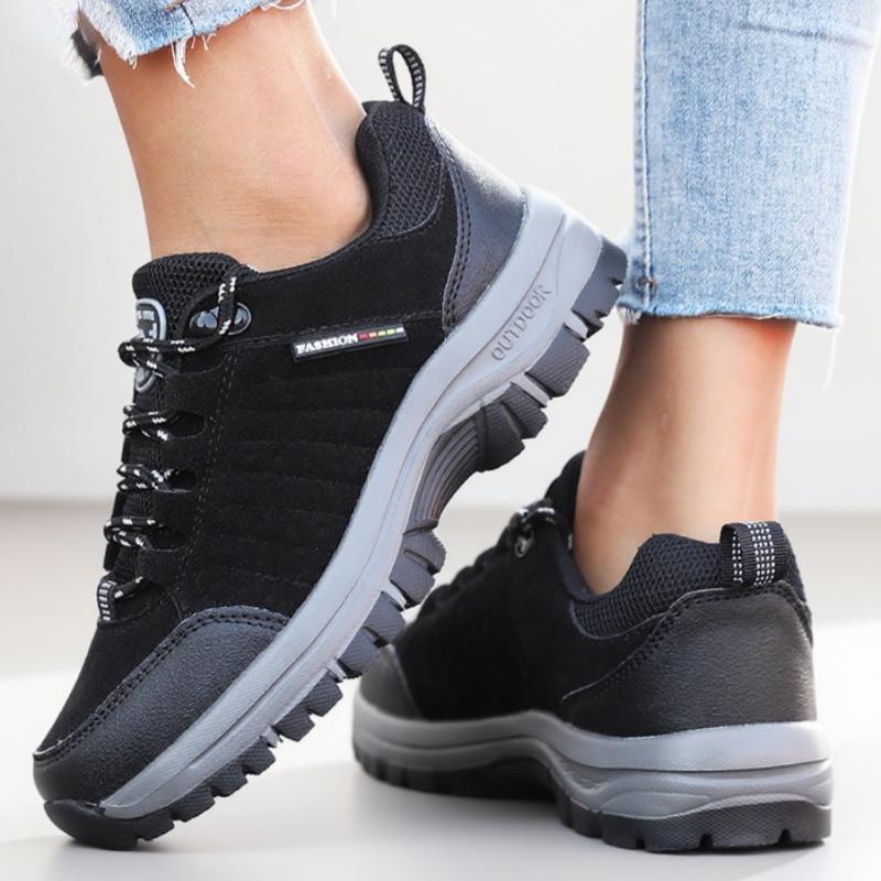 Dámská protiskluzová turistická obuv Retro klínová platforma Outdoorové tenisky Pohodlná prodyšná kempingová turistická obuv pro ženy