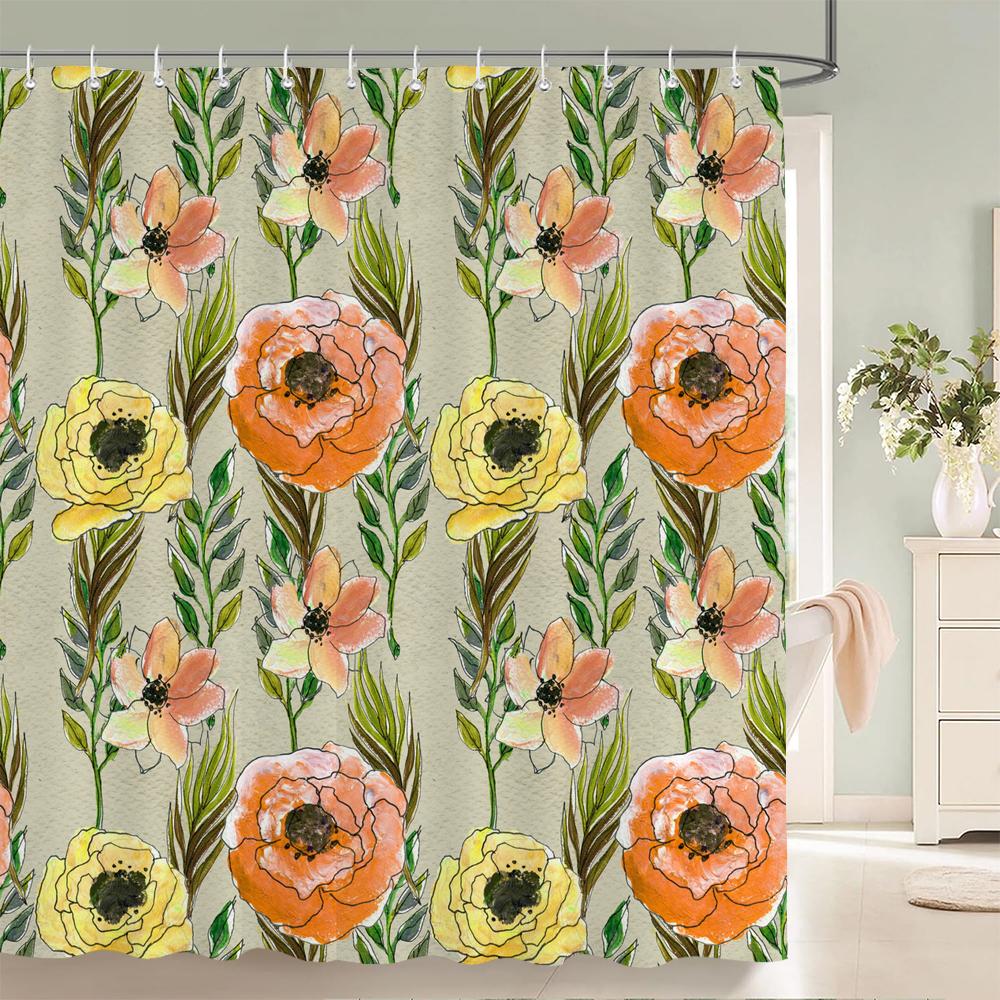 Mooie Bloemen Douchegordijnen Aquarel Bloemen Bloemen Home Decoratie Gordijn Voor Badkamer Polyester Stof Badgordijn