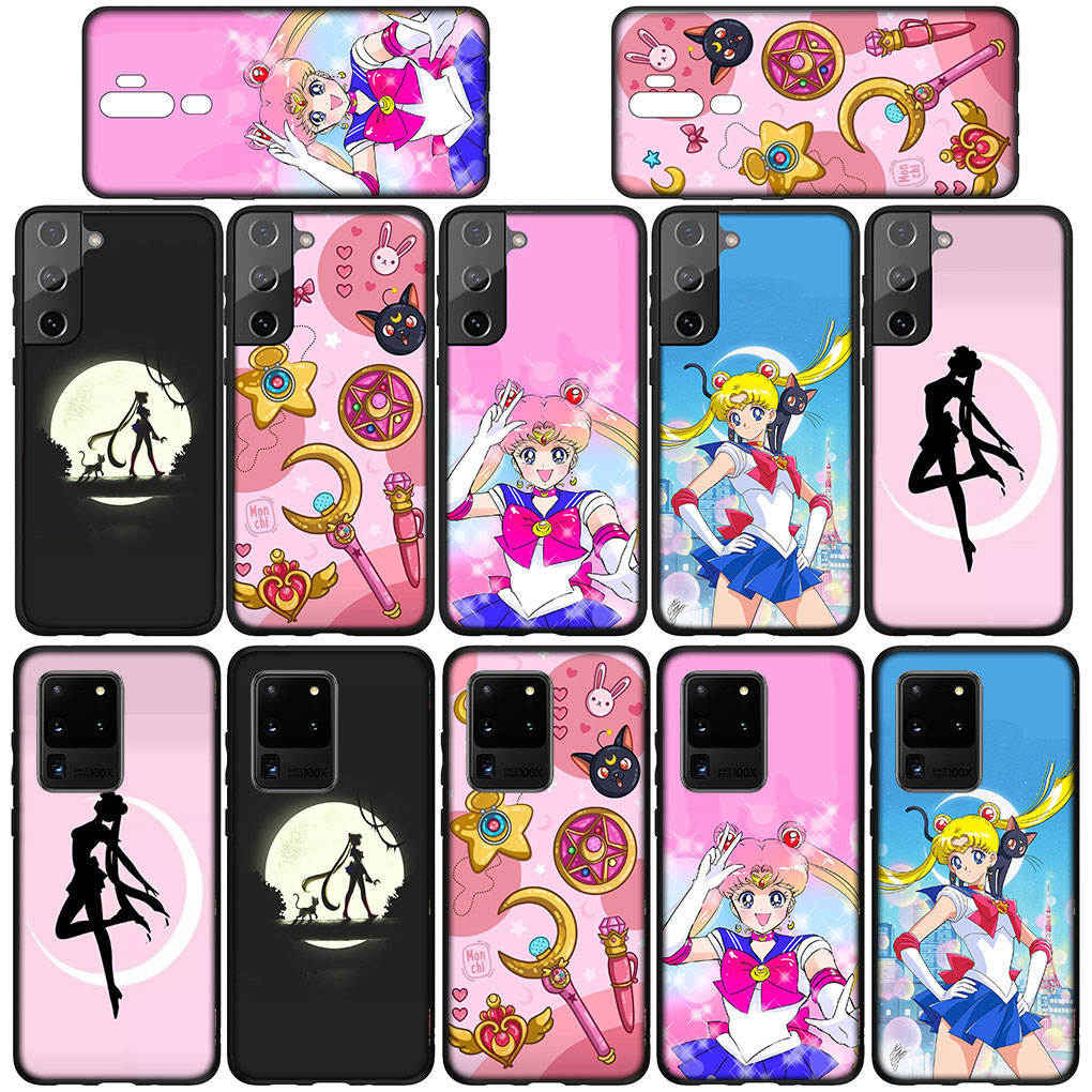 Cover for iPhone 16 15 Xiaomi Redmi Note 14 13 12 11 Pro Max X 8 9 16e Samsung Galaxy S25 S24 S23 Moto A4 OPPO Huawei Sailor Anime Moon Cat Phone Case