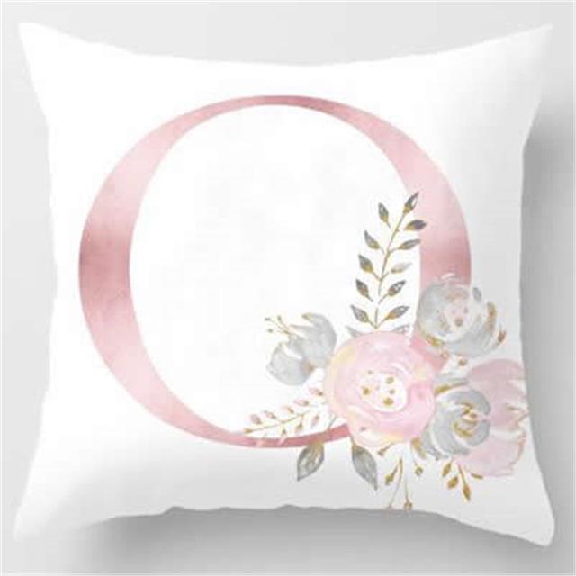 Ins Nordic Pillowcase Design Pink Letter Cushion Pillowcase Car Sofa Waist Design Home Furnishing