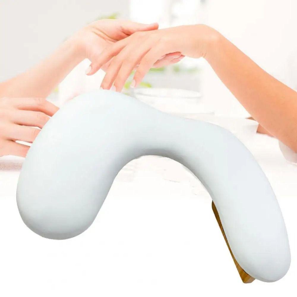 U-shaped Foldable Nail Pillow Wooden Base Manicure Hand Pillow  Nail Accessories