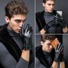 Men's Waterproof Full Finge Driving Gloves Leather Gloves Touch Screen Fleece Thermal