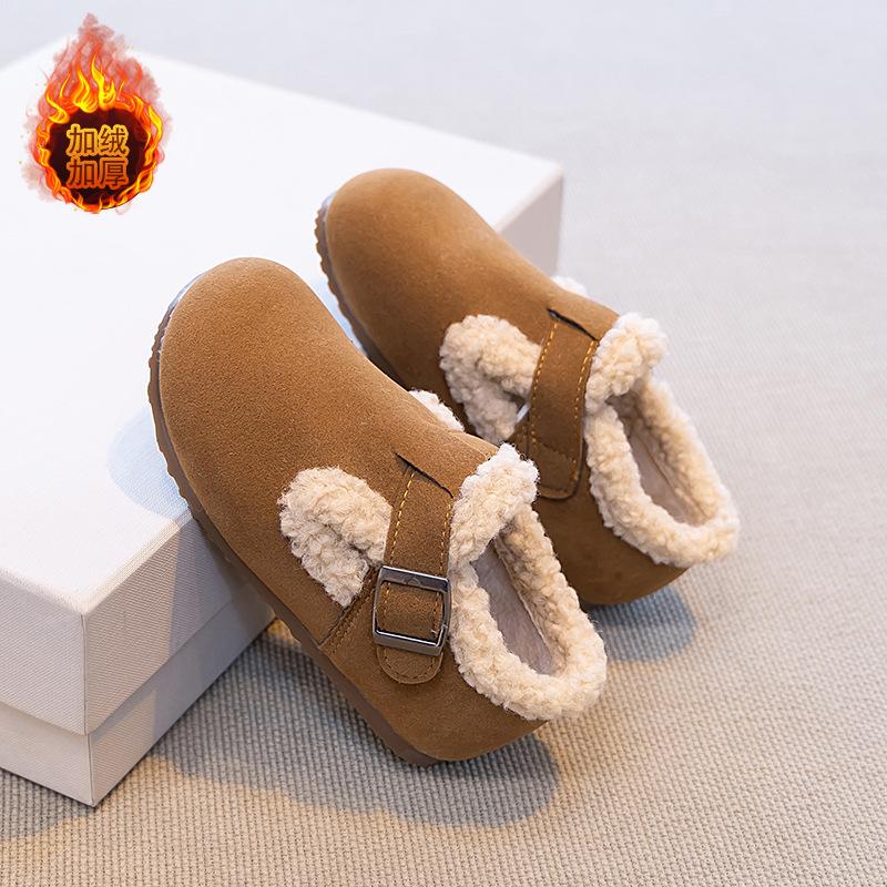 Childrens Fleece Lined Birkenstock Winter Warm Boots Boys Girls Casual Plush Shoes Cozy Soft Sole
