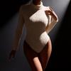 Bodysuit Long Sleeve High Neck Stretch Fabric For Elegant Womens Fashion