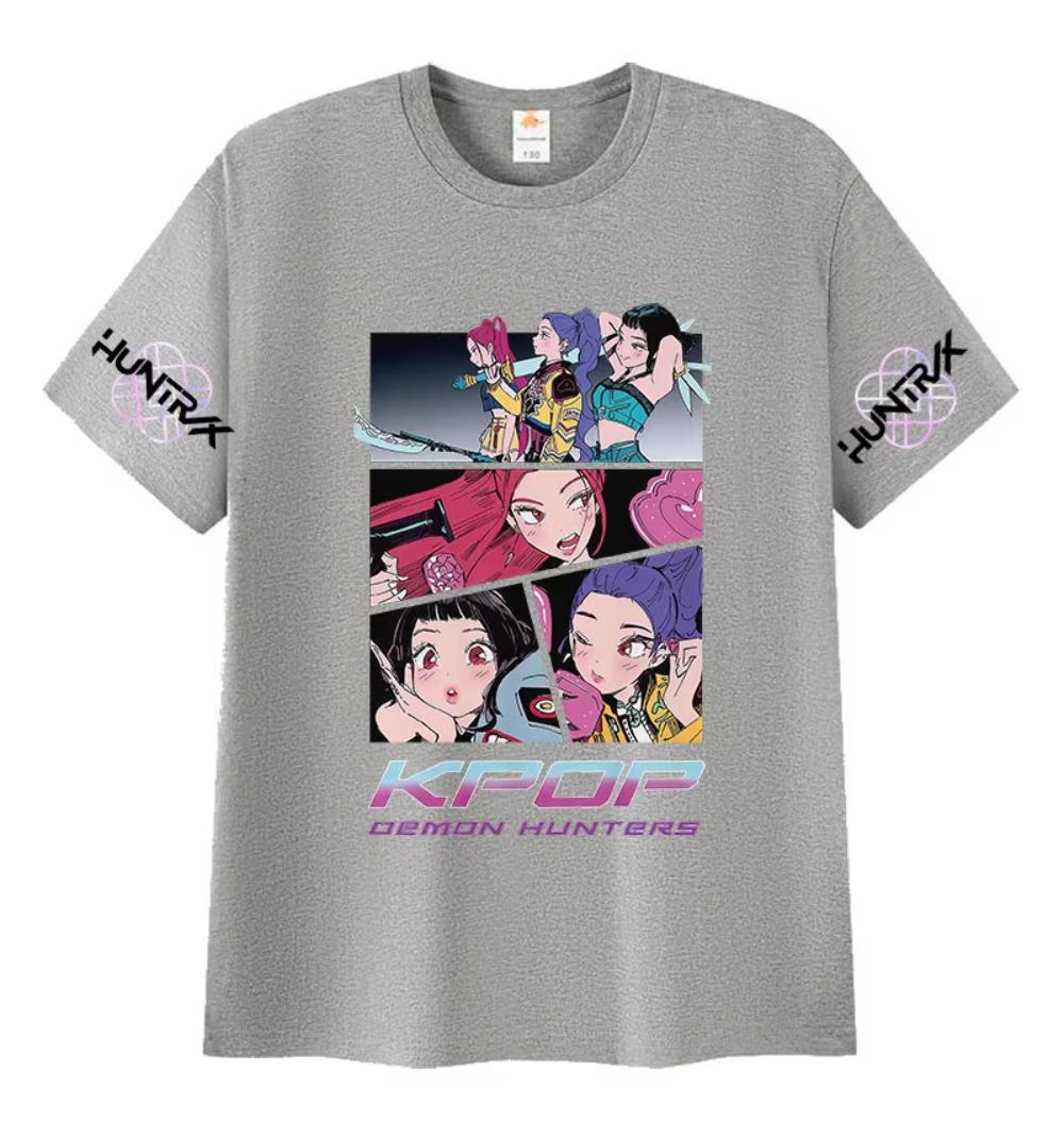 

Anime K-pop Demon Hunters 2025 Movies Graphic T Shirt Men Women Vintage Harajuku Fashion Cotton Short Sleeve T-Shirts Streetwear S