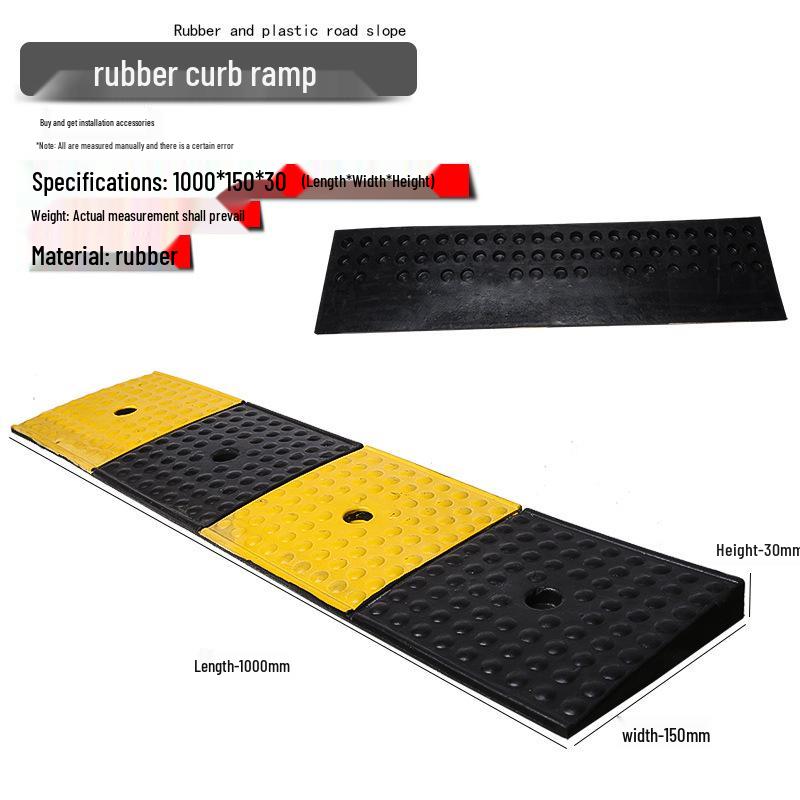 Rubber Curb & Threshold Ramp Mat for Home and Car 