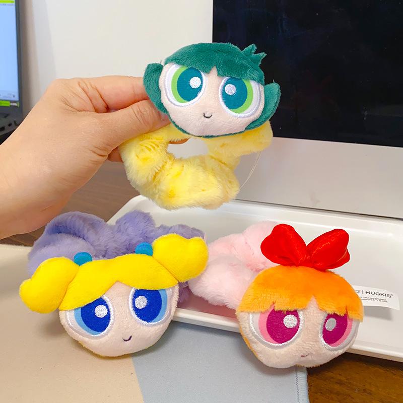 Creativity Anime The Powerpuff And Girls Series Hair Tie Fashionable And Exquisite Cartoon Character Hair Elastic For Girls