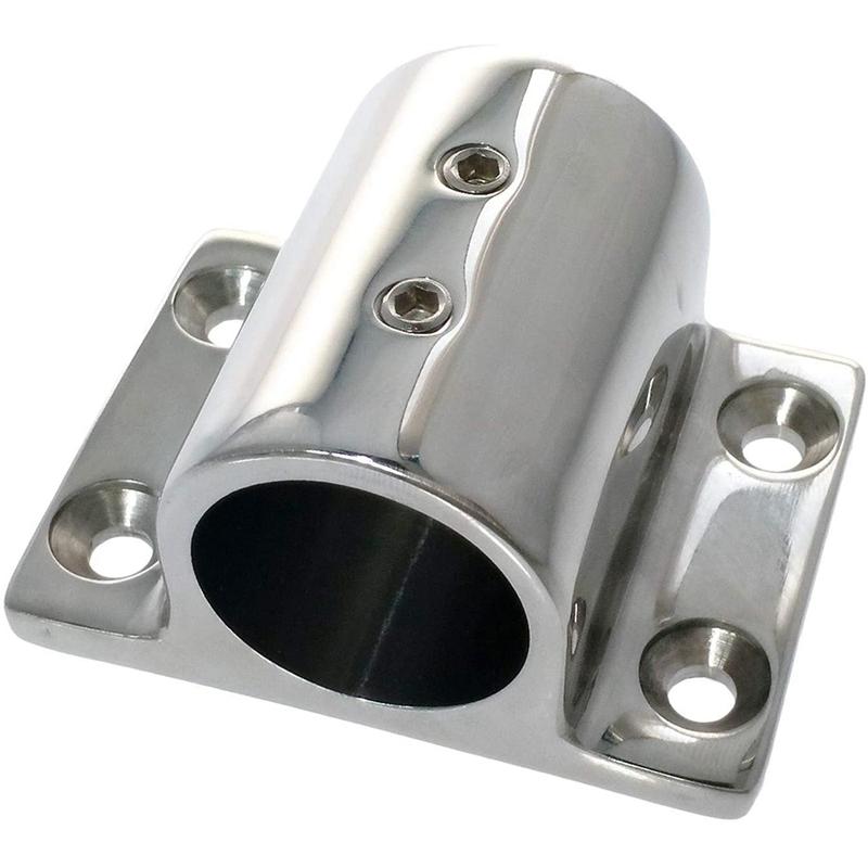 1 Pair Marine Boat Hand Rail 316 Stainless Steel 90 Degree Stanchion Rectangle Base Mount Hand Rail For 22Mm Tube