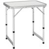 Tavolo Pieghevole Tavolo da Campeggio Tavolo da Giardino Altezza Regolabile Alluminio MDF Bianco