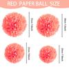 1pcs Set 7.8inch Red Paper For Birthday Party Flower Balls Paper Pom Pom Paper Paper Flowers Decorations Hanging Flowers