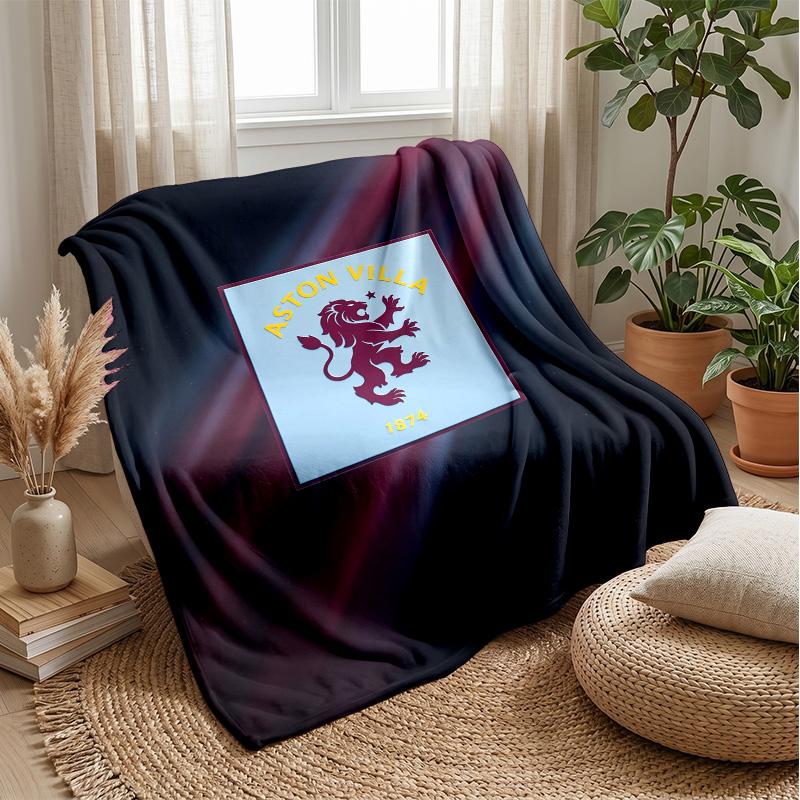 Aston Villa Football Soft Flannel Fleece Blanket Lightweight Cozy Warm Throw Blanket For Sofa Bed Home Decor