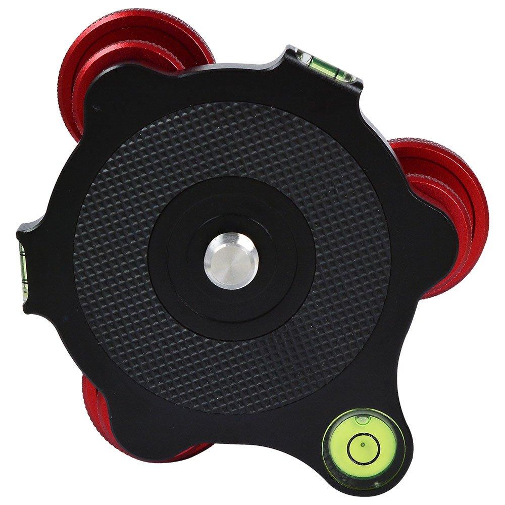Photography Tripod Leveling Base Precision Leveler with Bubble Inch Screw and Three Adjustment Dials Degree Adjustment Made of Aluminum Alloy [MENGS]