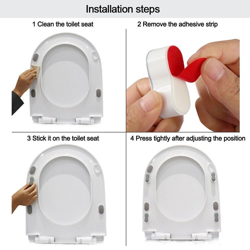 4pcs Toilet Seat Bumper Shockproof Anti-slip Toilet Cover Gasket Toilet Seat Cover Bathroom Hardware Buffer Bumpers Replacement