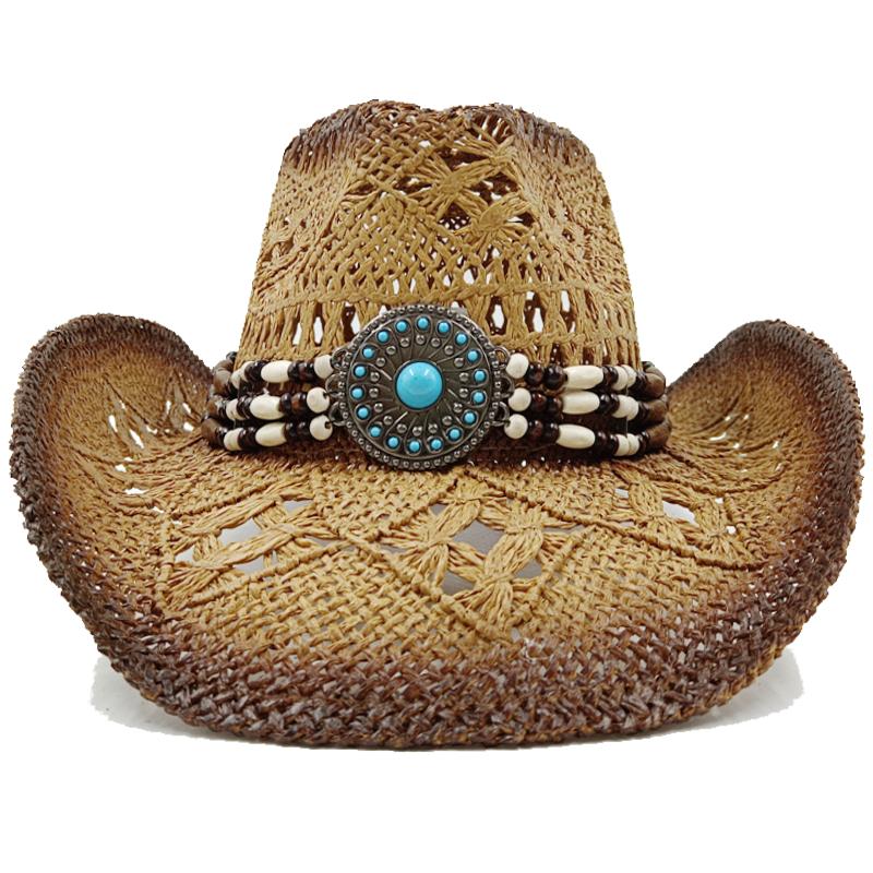 Thickened summer cowboy hat sun hat black summer thickened sun hat cowboy straw hat men and women beach hat