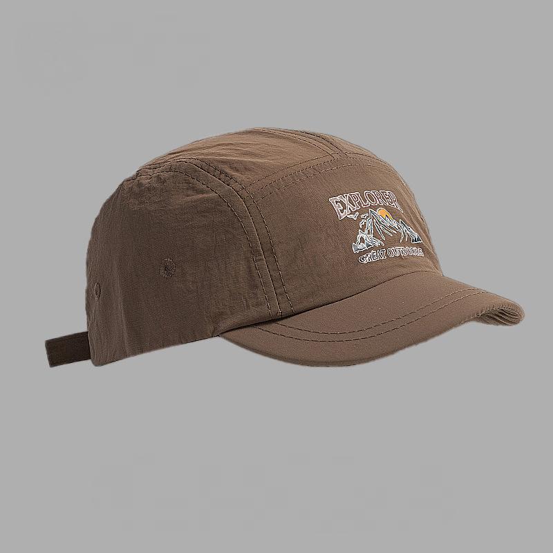 Quick-Dry Mesh Embroidered Cap Vintage Short Brim Design Unisex Perfect for Running Camping Streetwear Outdoor Fashion