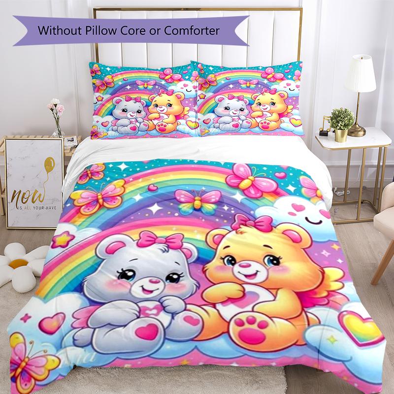 3pcs Bear Bedding Set Duvet Cover Closure Includes 1 Duvet Cover & 2 Pillowcases, Soft and Comfortable for All Seasons.