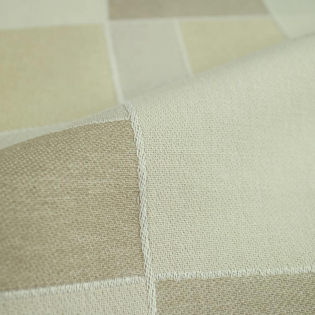 Quarter Report Jacquard Cushion Rural Block Zipper Closure In Cover, Beige, Approx. 45x45cm, Patchwork-Style Pattern, [Made Japan]