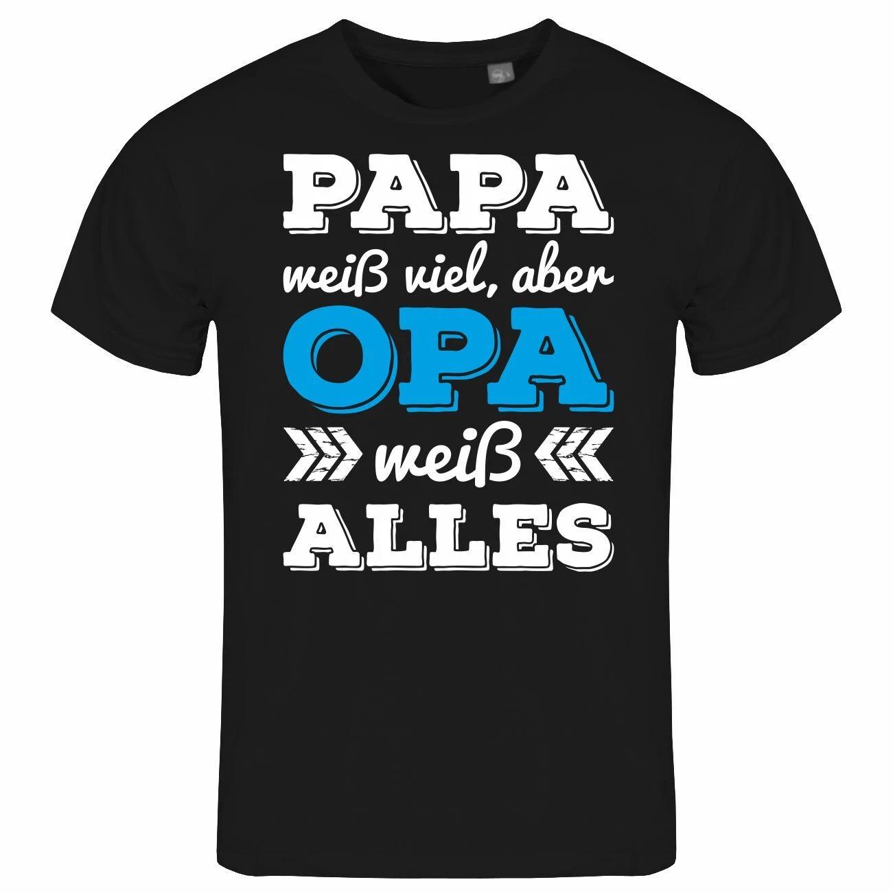 Mens T-Shirt Dad White Lots But Grandad Knows Everything S to XXL Gift Birthday XXXXL