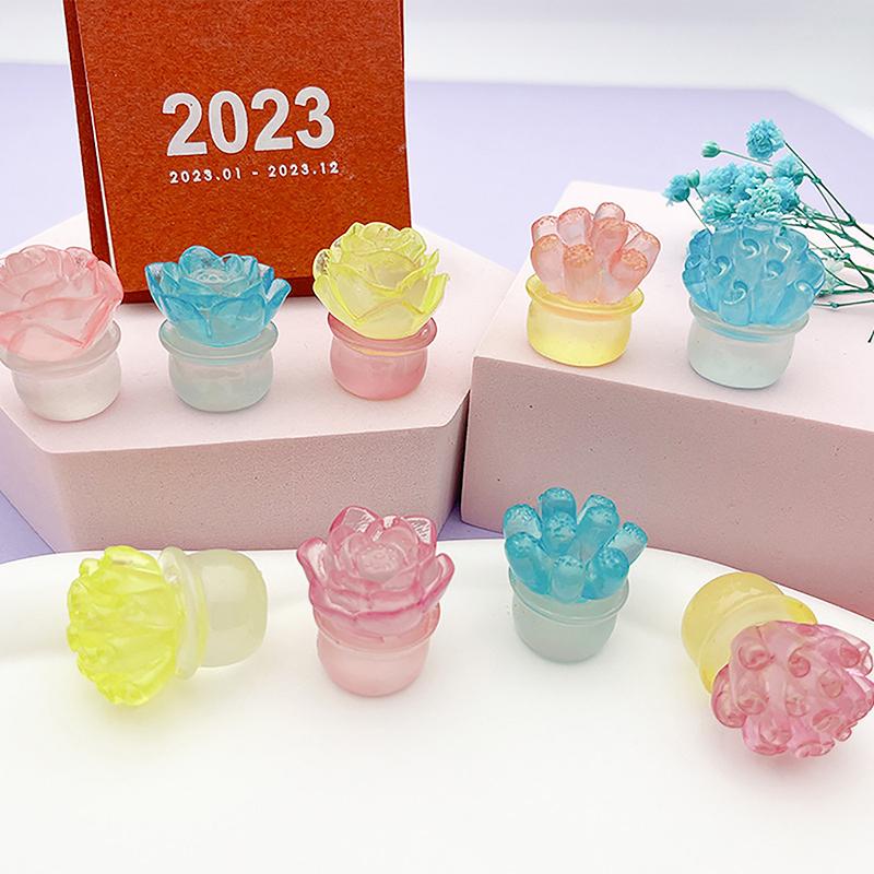 

5Pcs Creative Three-Dimensional Cartoon Cute Luminous Flower Diy Ornaments Decor