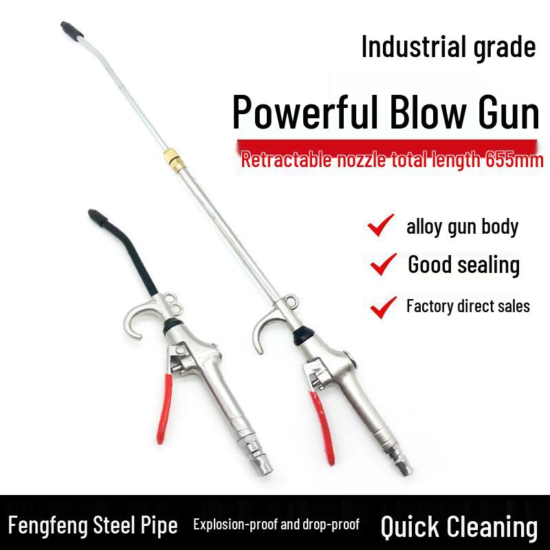 High-Pressure Pneumatic Dust Removal Gun with Extended Nozzle for Air Compressor