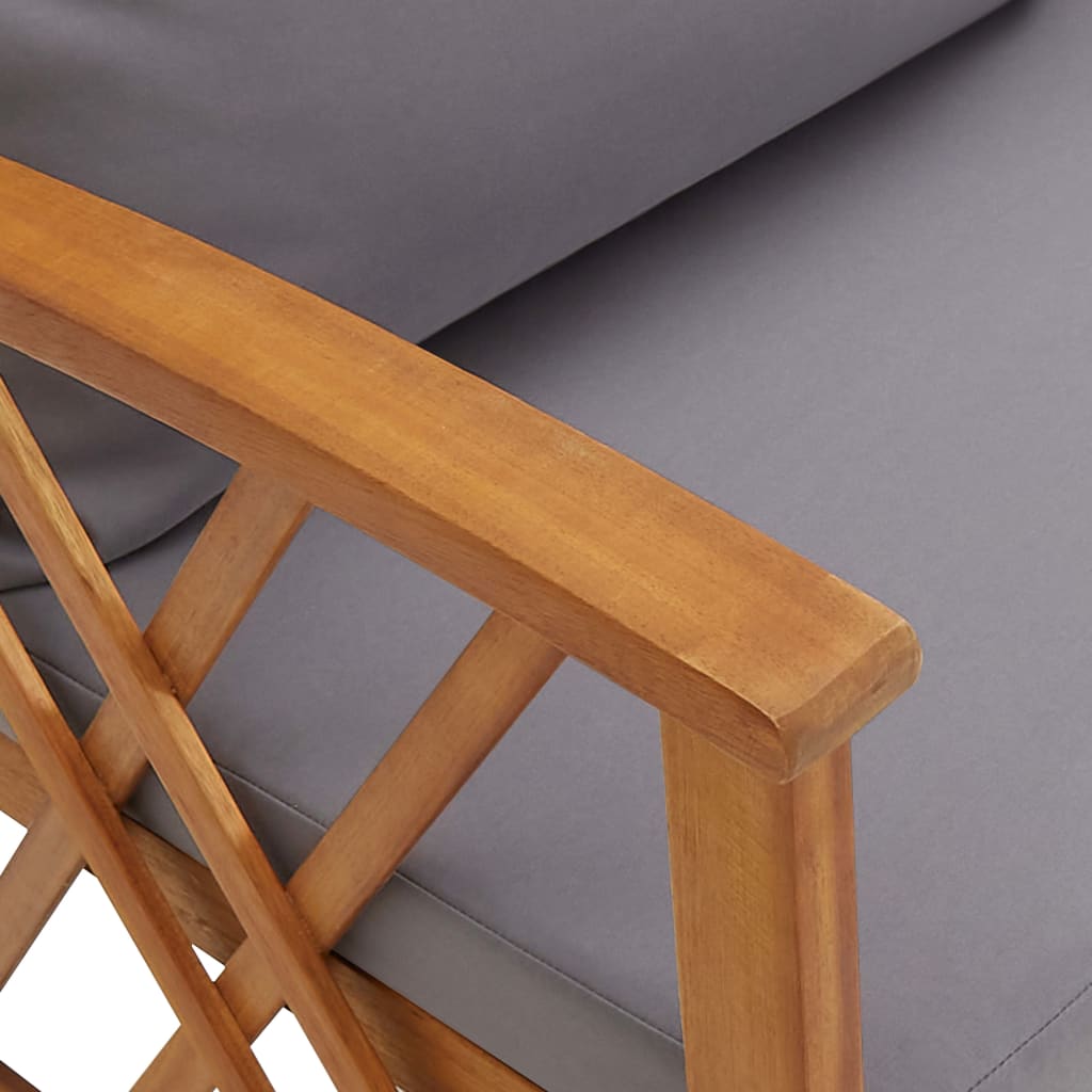 Garden Bench with Cushions 119 Cm Solid Acacia Wood