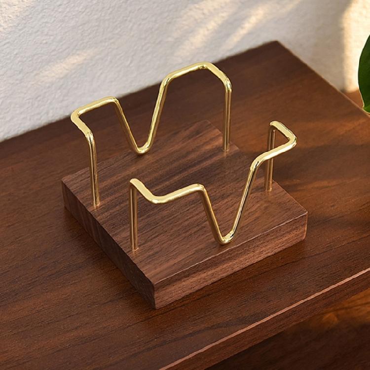 Notizständer aus Eisendraht mit Holzsockel Notizaufbewahrungsbox Memo-Blockbox Notizzettelbox für Schreibtischorganisation 94x94mm