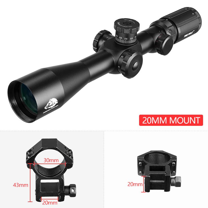 FIRE WOLF 4-14X44 IR Taktisches optisches Zielfernrohr Einstellbar Rot Grün Kreuz Jagd Zielfernrohr Glas Frontvisier