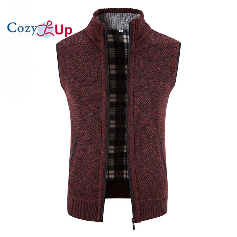 Herr Plus Sammetsförtjockad Väst Ståkrage Västjacka Tröja Kappa Kofta