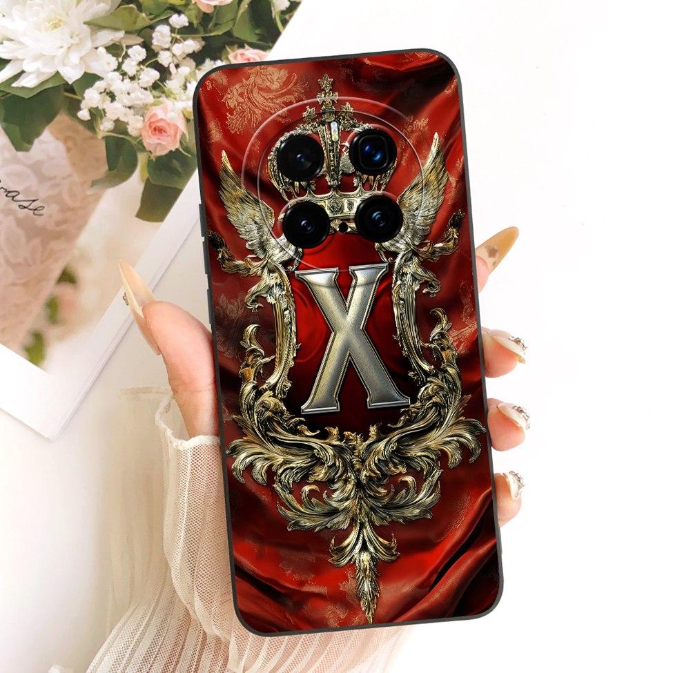 

For Honor Magic 7 Pro Case Cover Luxury A-Z Letters Cool Crown 2D Painted Silicone Casing For Honor Magic 7Pro PTP-N49 PTP-AN10 Magic 7 Pro