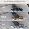 Ompellus Magnetic Leather Sunglasses Holder Eyeglass Hanger Clip for Car Sun Visor Suitable for Different Size Eyeglasses (Beige, 2 Pack)