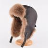 Winter Warm Faux Leather Aviator Hat With Ear Protection Unisex Thick Fur Lined Cap Cold Weather Riding