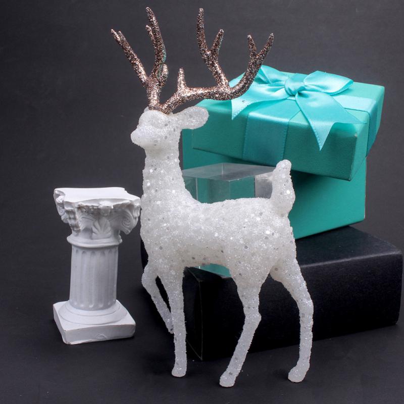 Christmas Simulation Sika Deer 3D Artificial Reindeer Garden Props Animal Statue Home Elk Table Decor Merry Christmas Home Decor