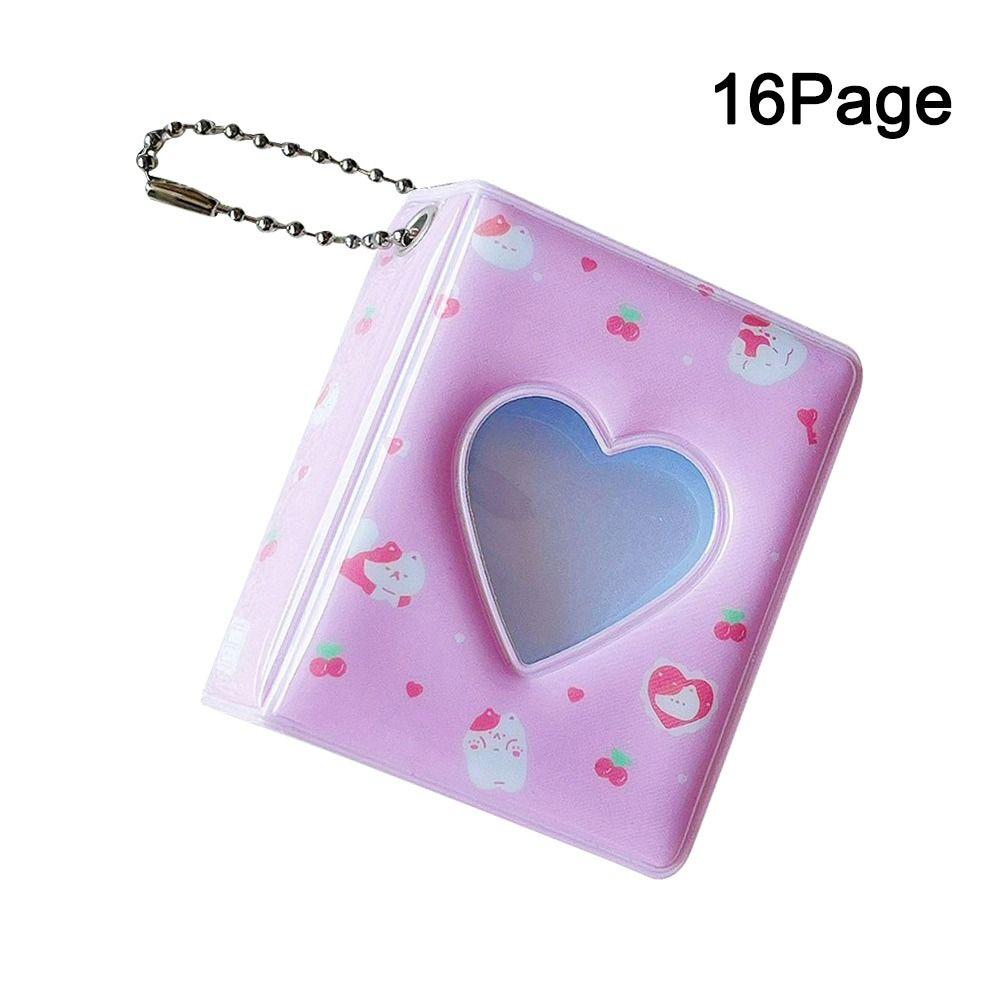 

Love Heart Photocard Holder 16 Pockets Name Card Book Mini Photo Album розовый