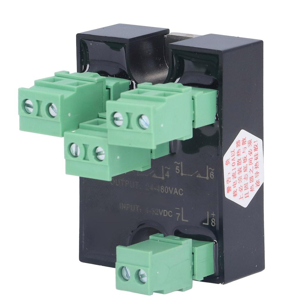 BERM 3 Phase Solid State Relay Mini SSR Relay Connector Kit 4‑32VDC Input 24‑480VAC Output