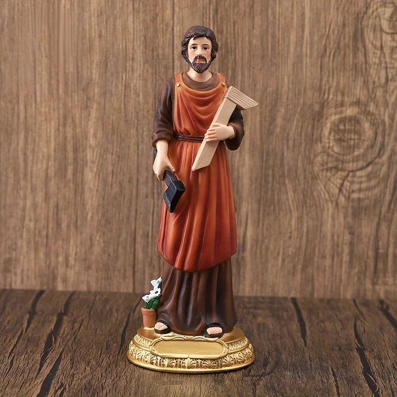 1 Ensemble 21CM Statues Ornements Personnages Tailleur de Pierre Charpentier Classiques Cadeaux de Noël Décorations Artisanat en Résine