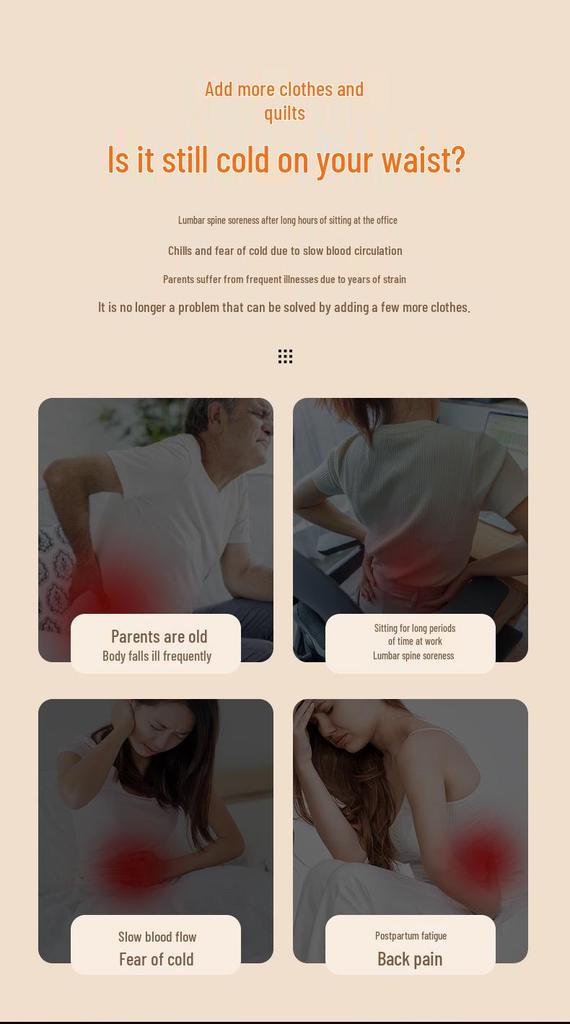 Rechargeable Lumbar Support & Heating Massager with Hot Compress & Vibration Therapy