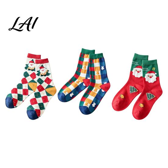 Parent Child Christmas Outfits Socks for Men And Women Soft Combed Cotton Stockings Family Winter Crew Socks Novelty Colorful Footwear Holiday Wear