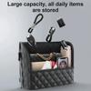 1 PC Car Middle Seat Storage Bag, Large Capacity PU Leather Storage Bag