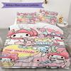 Cute Pink Melody Cartoon Bedding Without Core 1 Duvet Cover 2 Pillowcase Without Core Soft And Comfortable Bedding Set